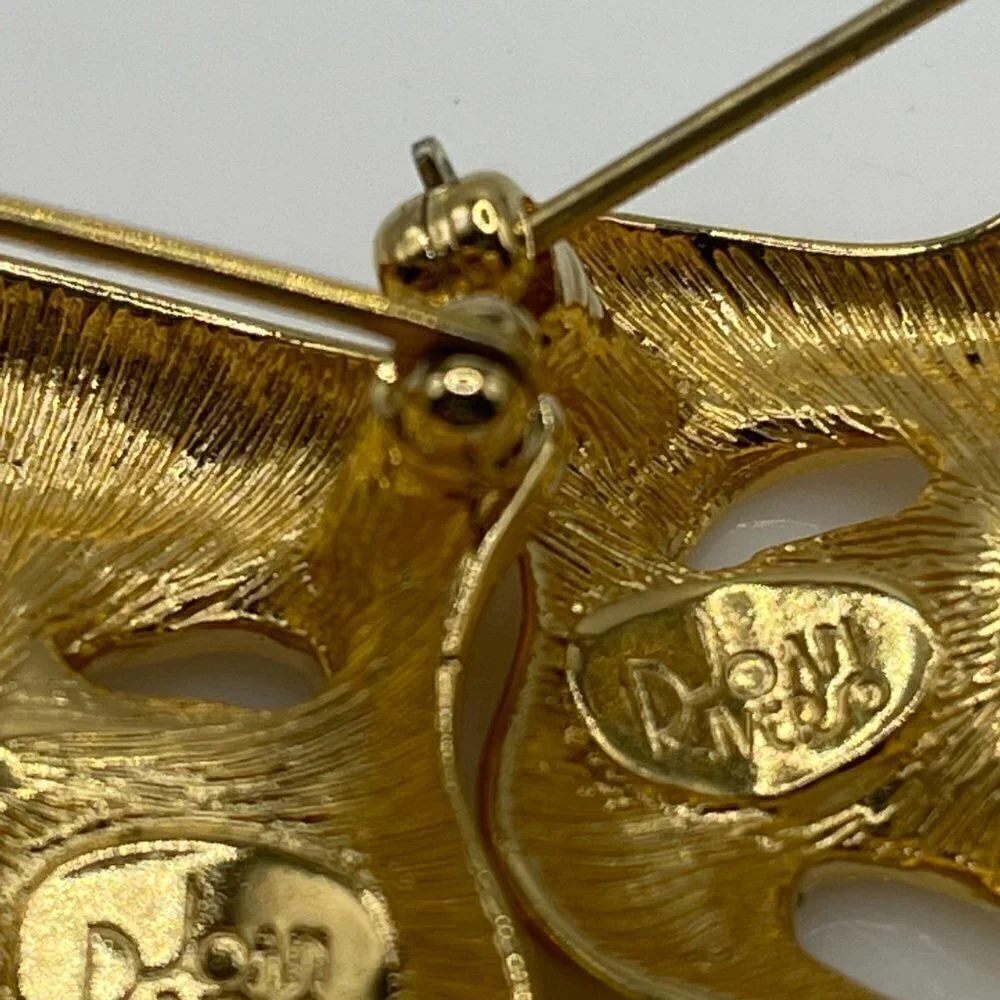 Joan Rivers RARE Vintage Comedy Tragedy Masks Gold-Plated Pins Set of Two